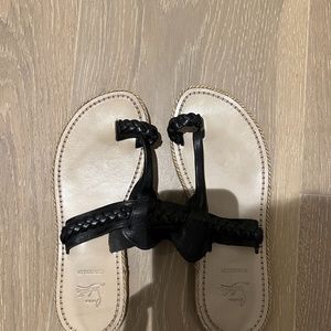 Christian Louboutin Womens Braided Sandal- Black- Size 38